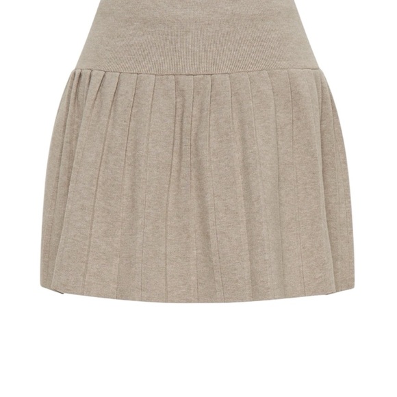 Meshki Dresses & Skirts - Meshki Beverly Knit Pleated Mini Skirt - Oak